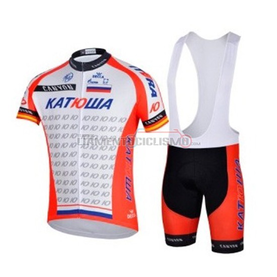 Abbigliamento Ciclismo Katusha Manica Corta 2018 Rosso Bianco